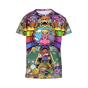 Super Mario T-Shirts, Boys Girls Novelty Shirts Crewneck Short Sleeve Tees for 6-18 Years Teens, X-Small
